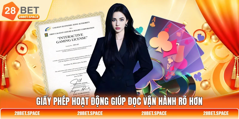 Giấy phép hoạt động giúp đọc vận hành rõ hơn